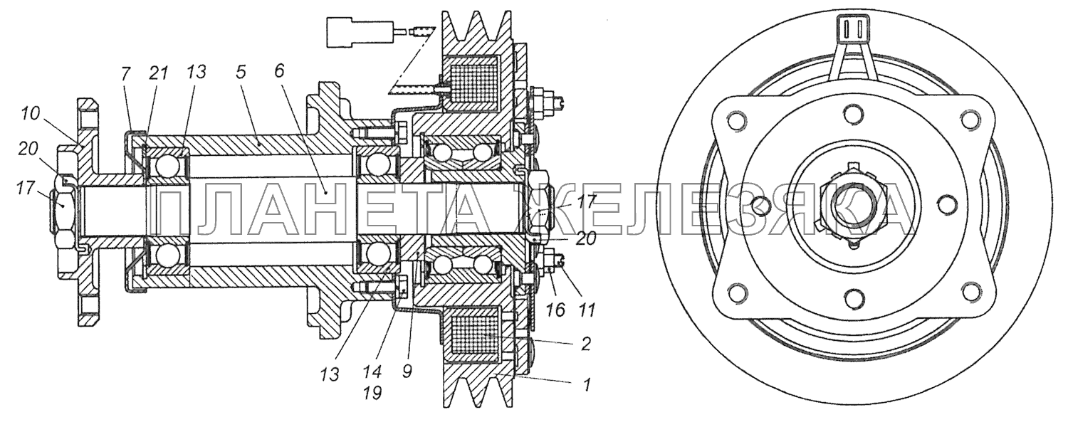 5297-1308030-01 Опора вентилятора с электромагнитной муфтой Шасси КамАЗ-5297