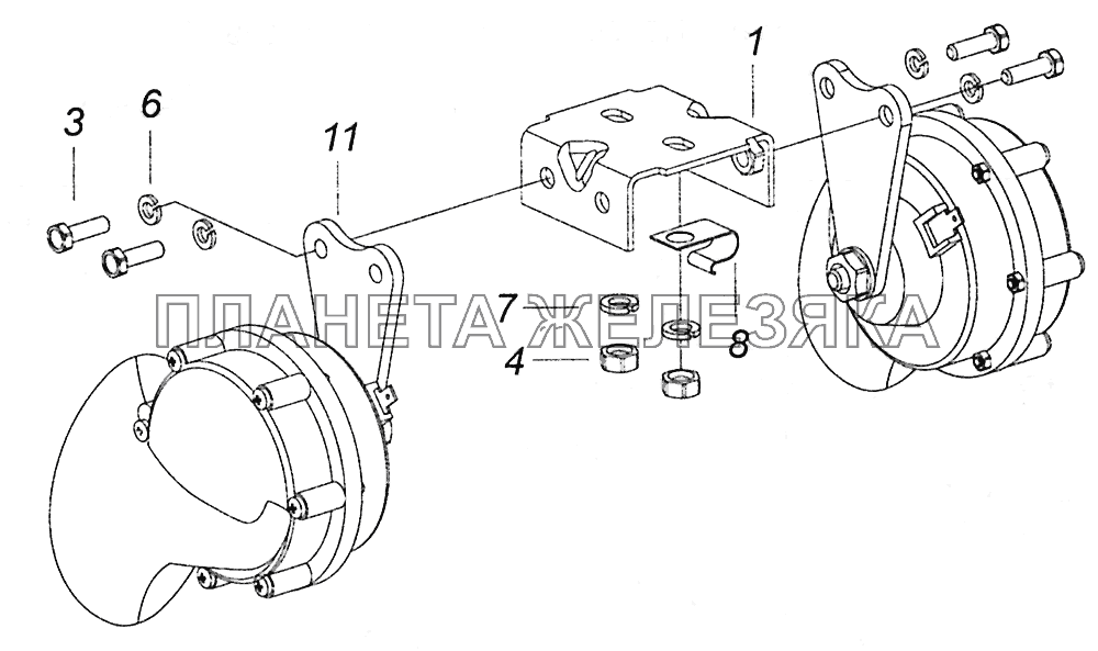 5320-3721001-10 Установка звуковых электрических сигналов КамАЗ-5308 (Евро 4)