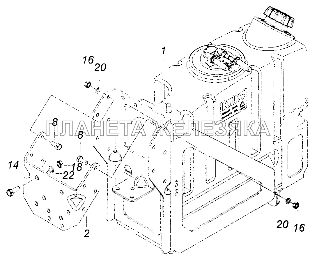 4308-1208002 Установка бака нейтрализующей жидкости КамАЗ-5308 (Евро 4)