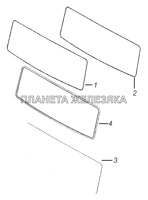 65115-5206005 Установка ветровых стекол КамАЗ-5308 (Евро 4)