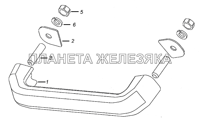 53205-5310001 Установка ручки передка КамАЗ-5308 (Евро 4)