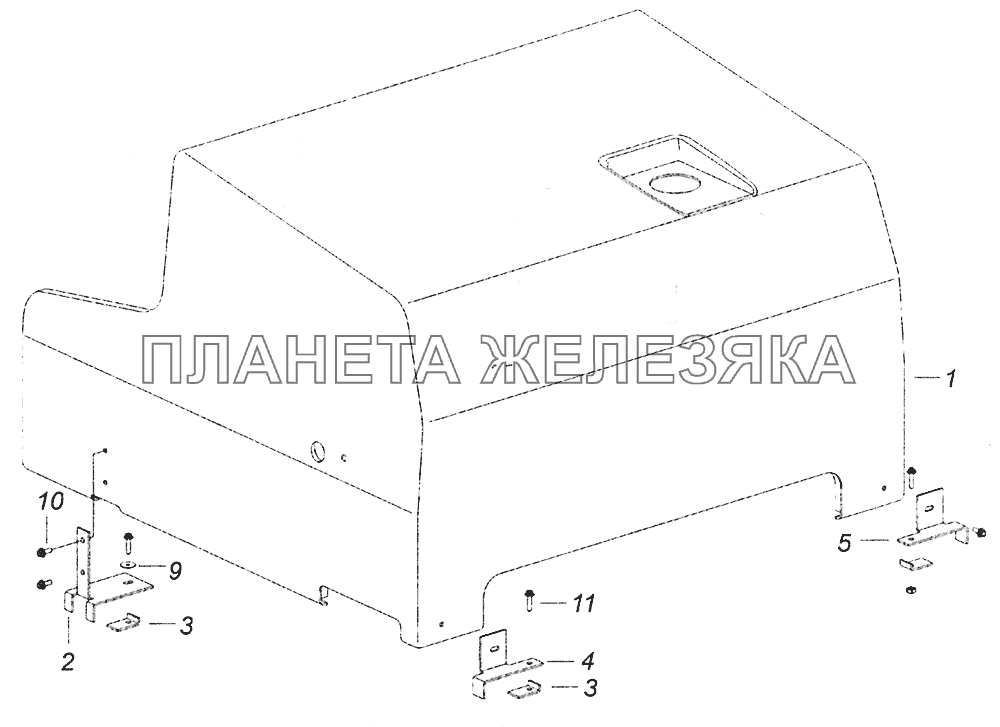 5308-5614200-20 Установка шумоизоляционного экрана над двигателем КамАЗ-5308 (Евро 4)