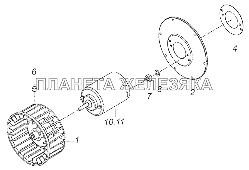 5320-8118069 Колесо рабочее с электродвигателем КамАЗ-5308 (Евро 4)