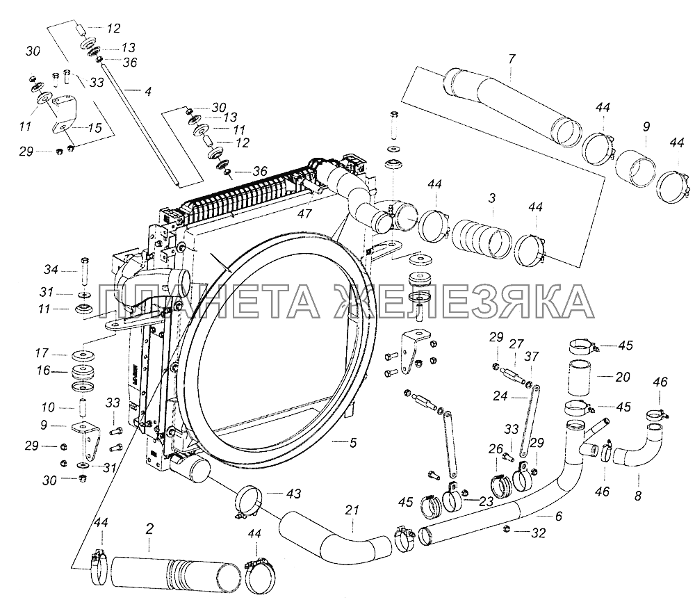 5308-1300023-50 Установка блока охлаждения КамАЗ-5308 (Евро 4)