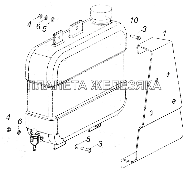 5308-8106320 Топливный бачок с кронштейном КамАЗ-5308 (Евро 4)