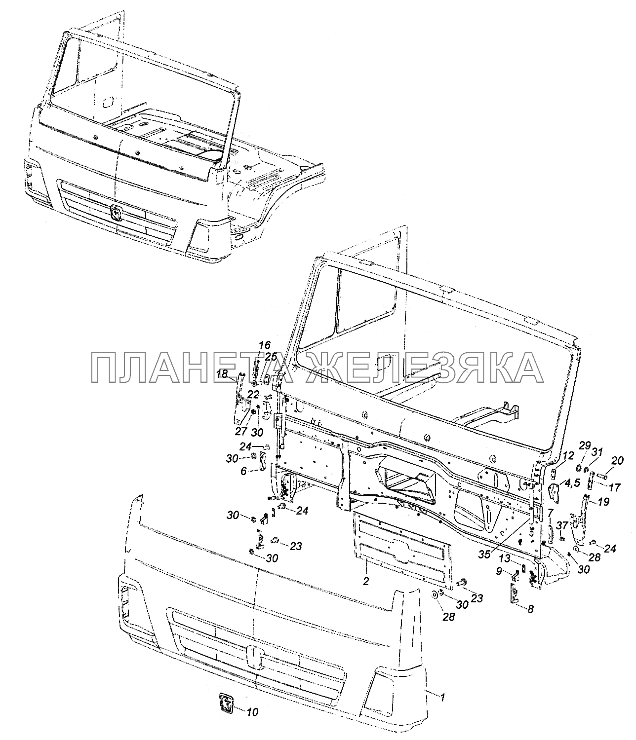 63501-8401009 Установка облицовочной панели КамАЗ-5308 (Евро 4)