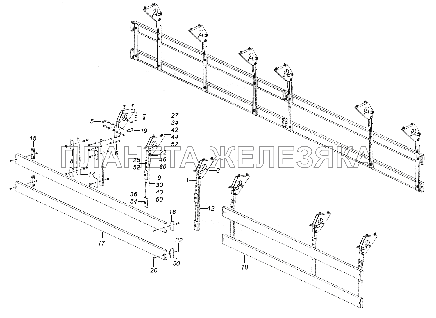 5308-8410003-10 Установка боковой защиты КамАЗ-5308 (Евро 4)