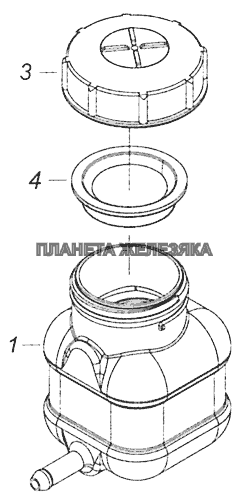 5320-1602560 Бачок главного цилиндра привода сцепления КамАЗ-5308 (Евро 4)