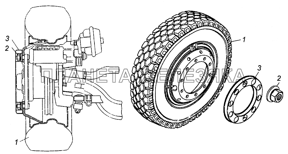 4308-3101702-50 Установка передних колес КамАЗ-5308 (Евро 4)