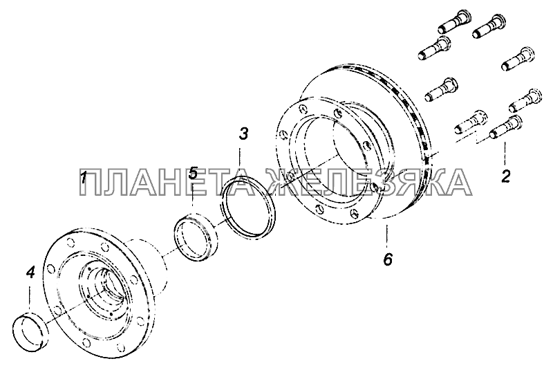 4308-3103010-54 Ступица переднего колеса с диском тормоза КамАЗ-5308 (Евро 4)