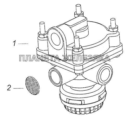 5350-3518001-01 Ускорительный клапан с глушителем КамАЗ-5308 (Евро 4)