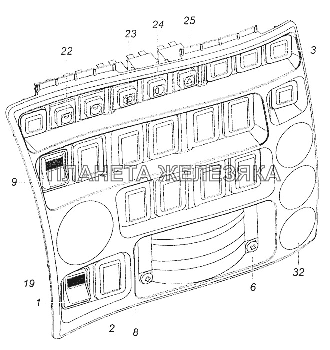 65115-3710001-63 Установка выключателей КамАЗ-5308 (Евро 3)