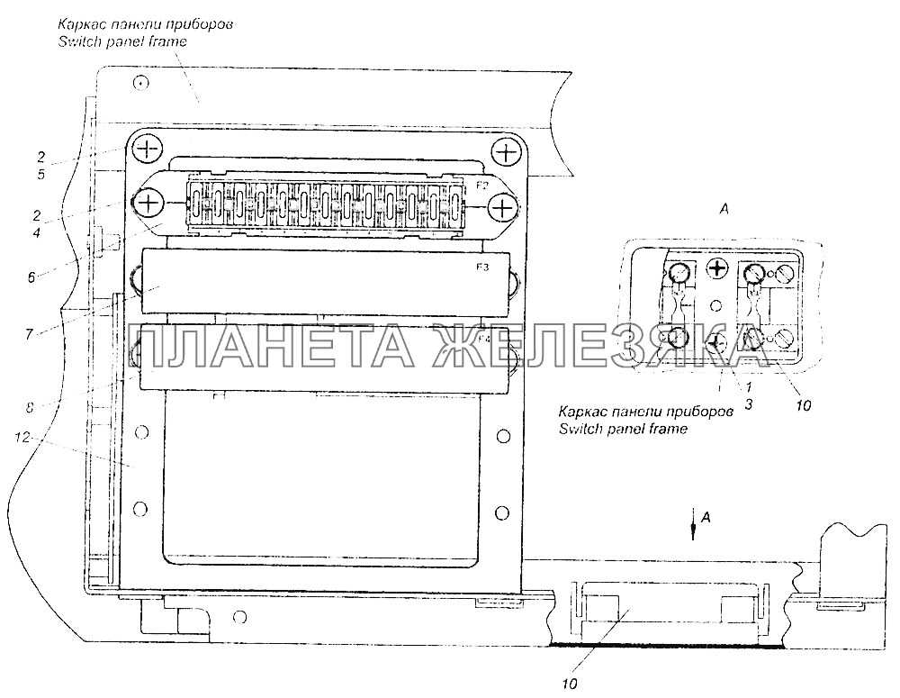 4308-3722001-30 Установка предохранителей КамАЗ-5308 (Евро 3)