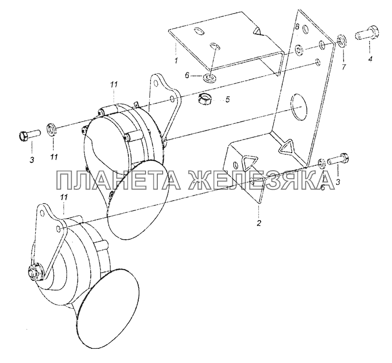 5320-3721001-10 Установка звуковых электрических сигналов КамАЗ-5308 (Евро 3) 5320-3721001-10 Установка звуковых электрических сигналов КамАЗ-5308 (Евро 3)