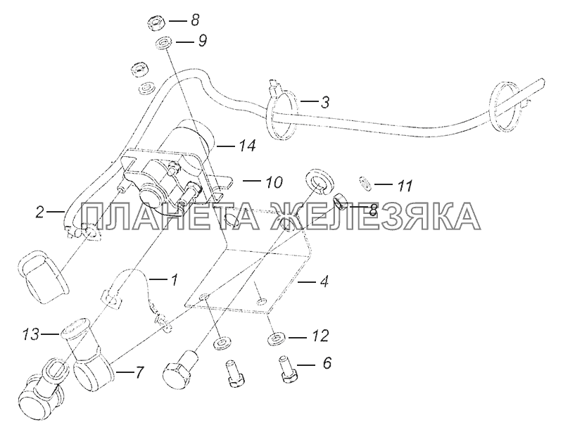 65115-3741300-01 Установка контактора подогревателя воздуха КамАЗ-5308 (Евро 3)