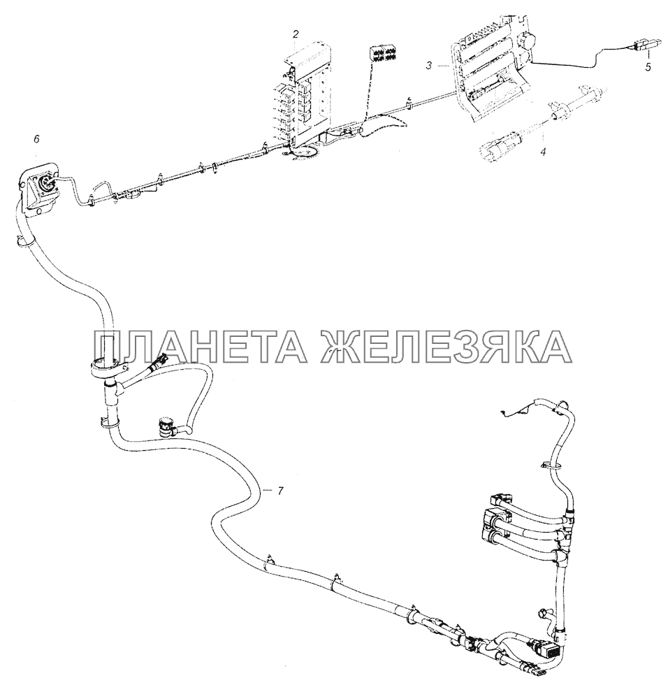 65115-4000010-23 Система управления двигателем. Расположение КамАЗ-5308 (Евро 3)