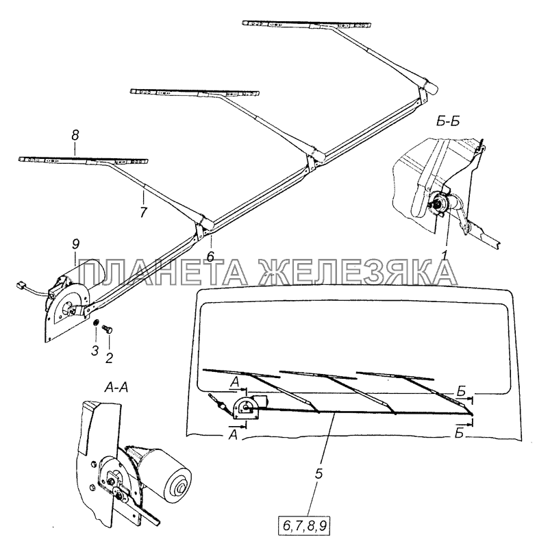 6520-5205001 Установка стеклоочистителя КамАЗ-5308 (Евро 3)