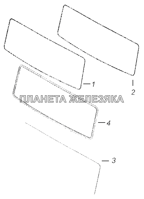 65115-5206005 Установка ветровых стекол КамАЗ-5308 (Евро 3)