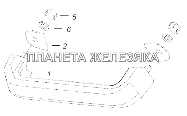 53205-5310001 Установка ручки передка КамАЗ-5308 (Евро 3)