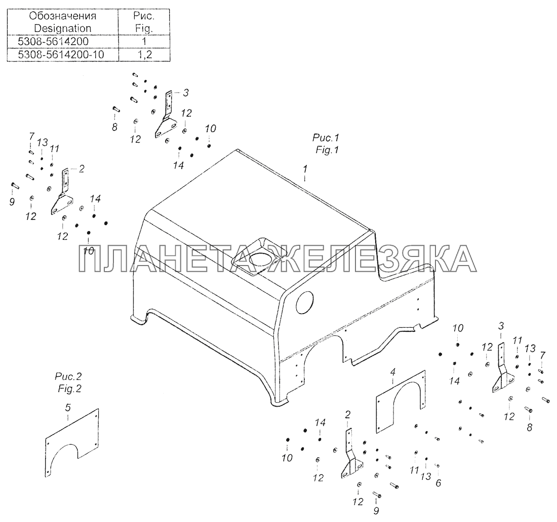 5308-5614200 Установка шумоизоляционного экрана КамАЗ-5308 (Евро 3)