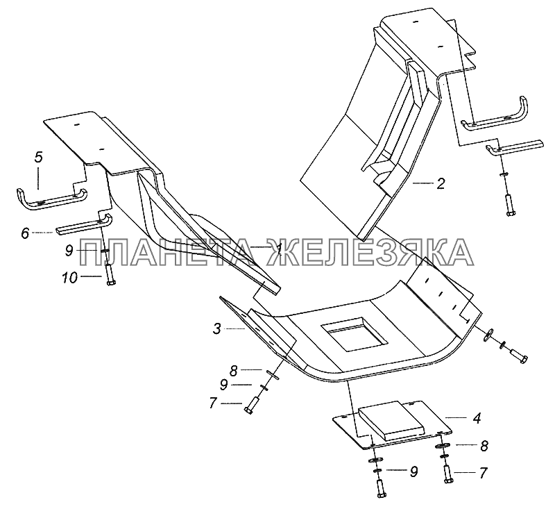 5308-1580004 Установка нижнего шумоизоляционного экрана КПП КамАЗ-5308 (Евро 3)