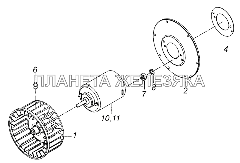 5320-8118069 Колесо рабочее с электродвигателем КамАЗ-5308 (Евро 3)