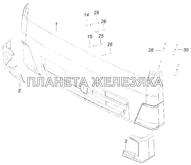 6520-8401010 Панель облицовочная КамАЗ-5308 (Евро 3)