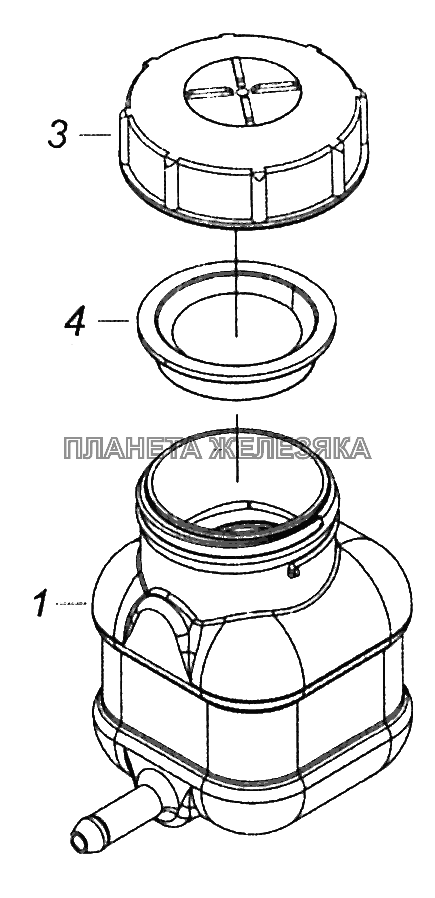 5320-1602560 Бачок главного цилиндра привода сцепления КамАЗ-5308 (Евро 3)