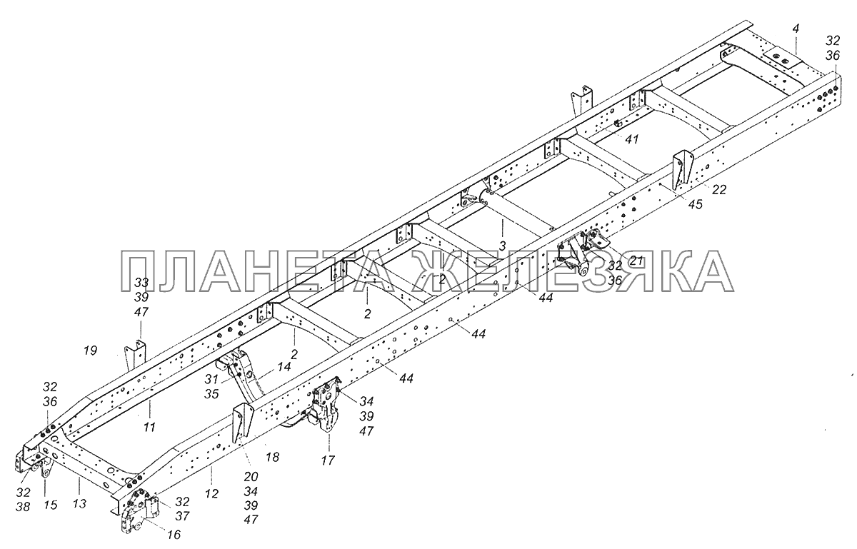 5308-2800010-55 Рама КамАЗ-5308 (Евро 3)