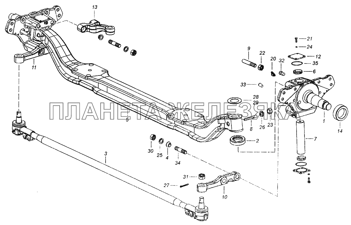 4308-3000015-50 Ось передняя КамАЗ-5308 (Евро 3)