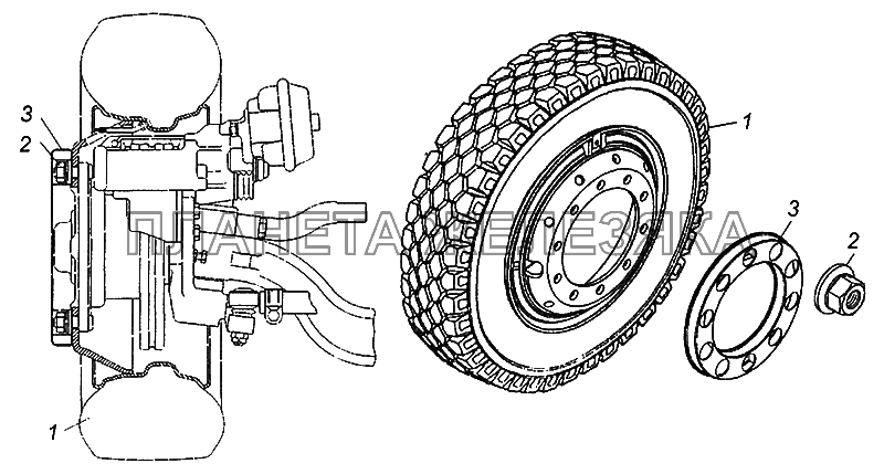 4308-3101702-50 Установка передних колес КамАЗ-5308 (Евро 3)
