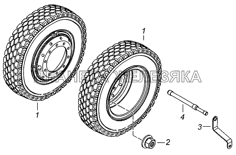 4308-3101703-50 Установка сдвоенных колес КамАЗ-5308 (Евро 3)