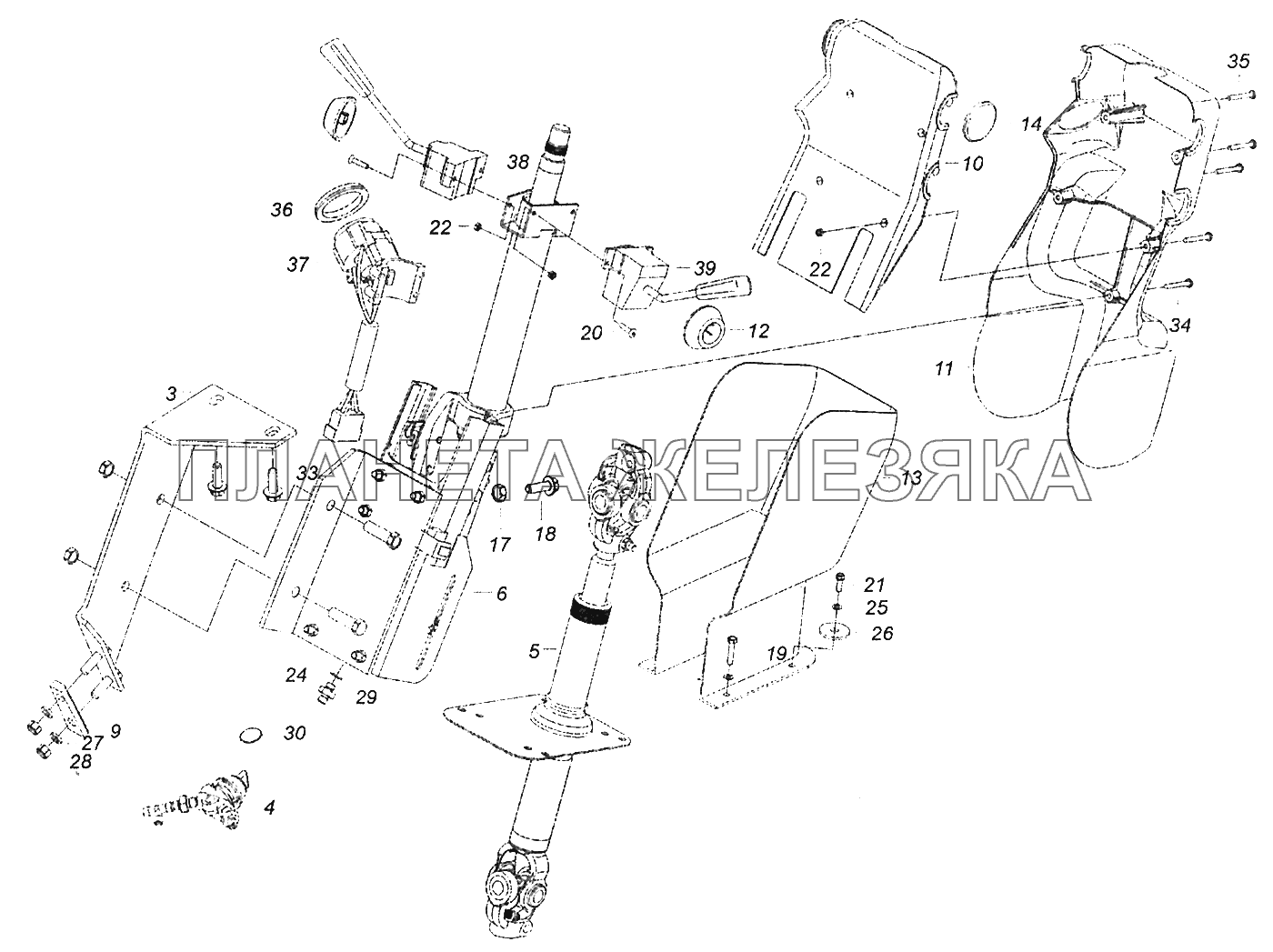 5308-3400014-10 Установка колонки рулевого управления КамАЗ-5308 (Евро 3)