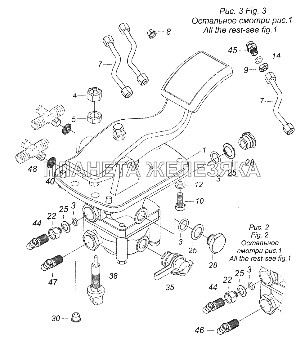 6520-3500014-34 Установка двухсекционного тормозного крана КамАЗ-5308 (Евро 3)