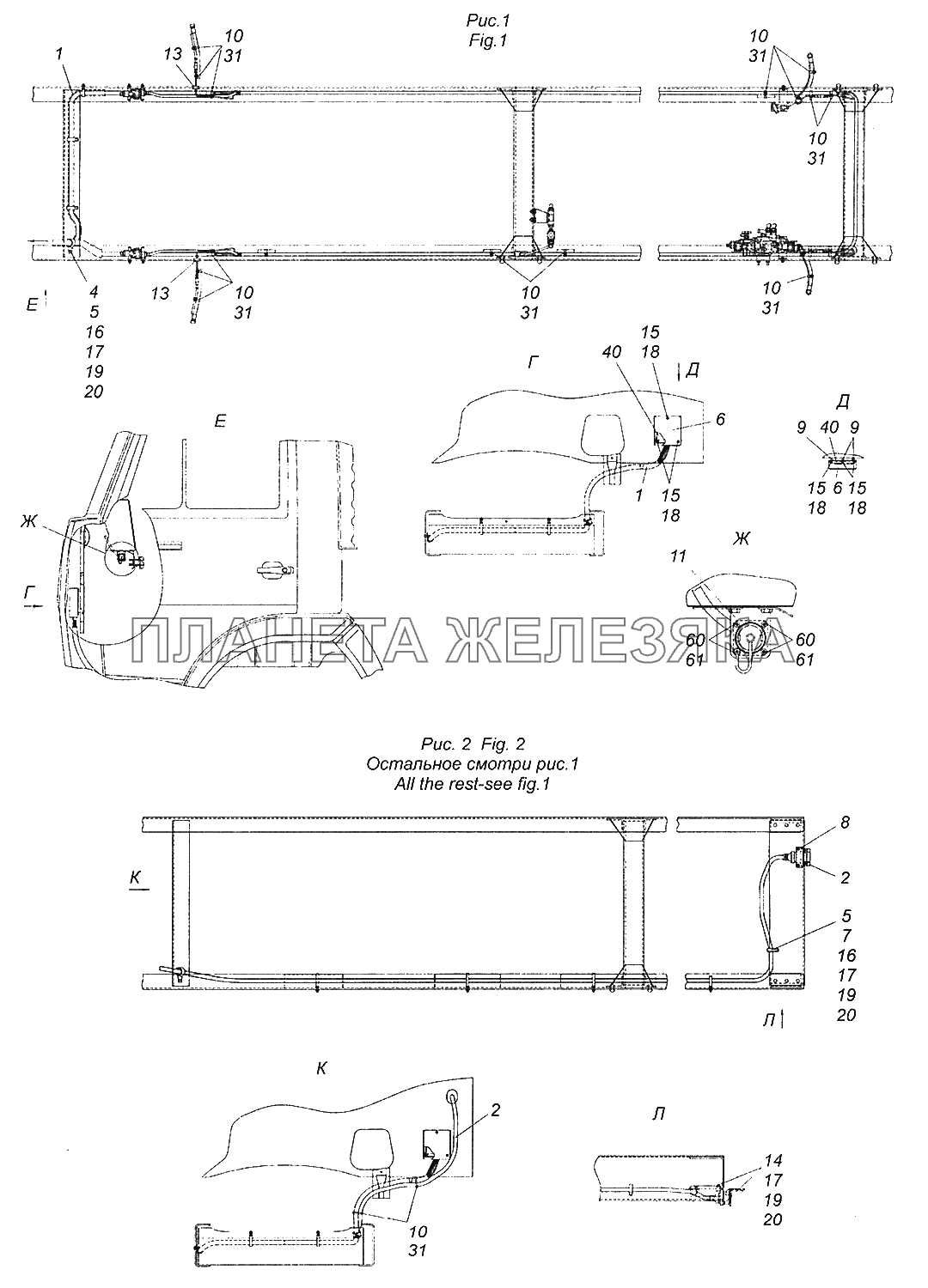 5308-3500037-80 Установка кабелей АБС КамАЗ-5308 (Евро 3)