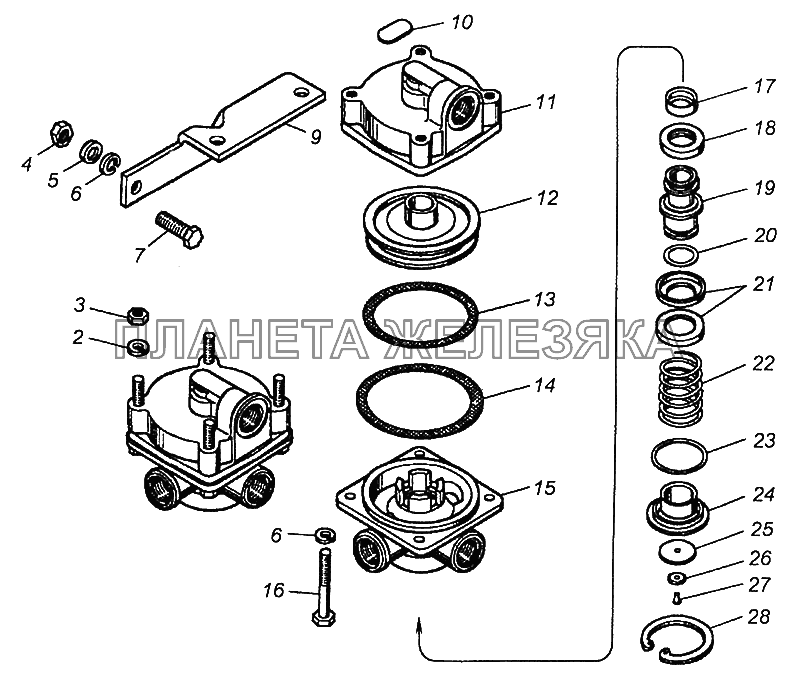 100-3518010-10 Клапан ускорительный КамАЗ-5308 (Евро 3)