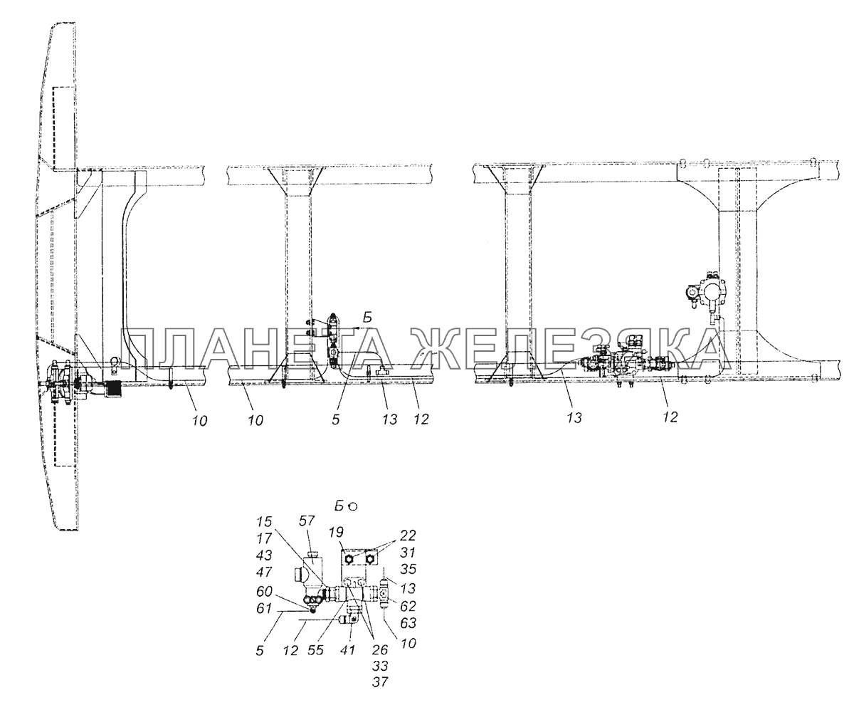 5308-3538006-81 Установка пневмоуправления системой ПБС КамАЗ-5308 (Евро 3)