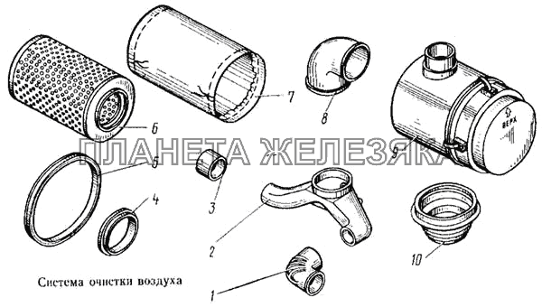 Система очистки воздуха КамАЗ-5315 Система очистки воздуха КамАЗ-5315