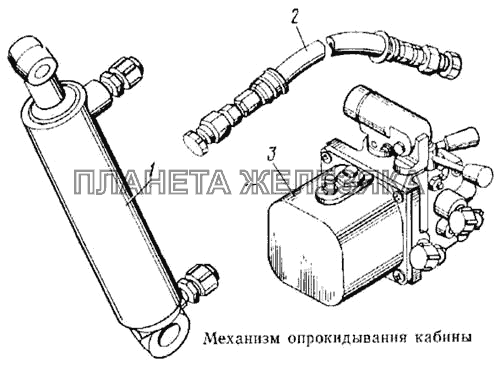 Механизм опрокидывания кабины КамАЗ-5315
