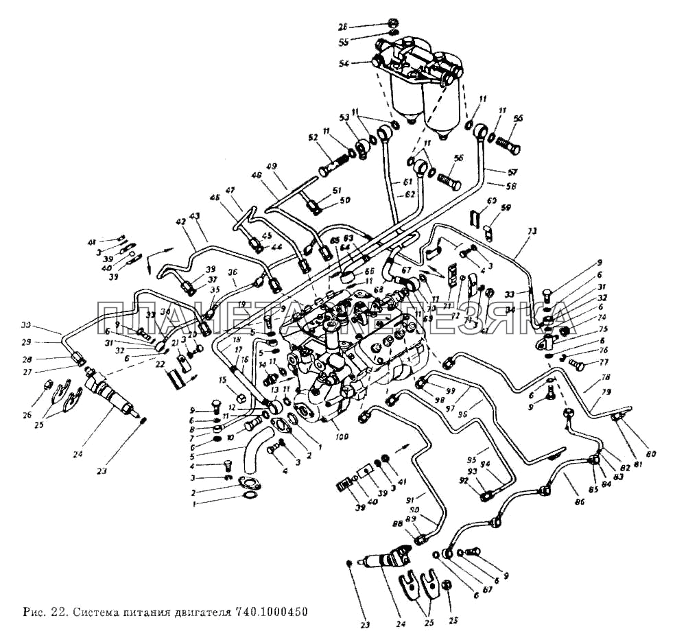 Система питания двигателя КамАЗ-55102