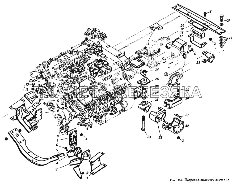 Подвеска силового агрегата КамАЗ-53212
