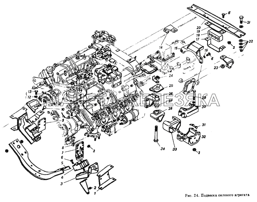 Подвеска силового агрегата КамАЗ-5511