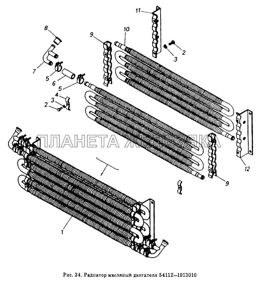 Радиатор масляный двигателя КамАЗ-54112