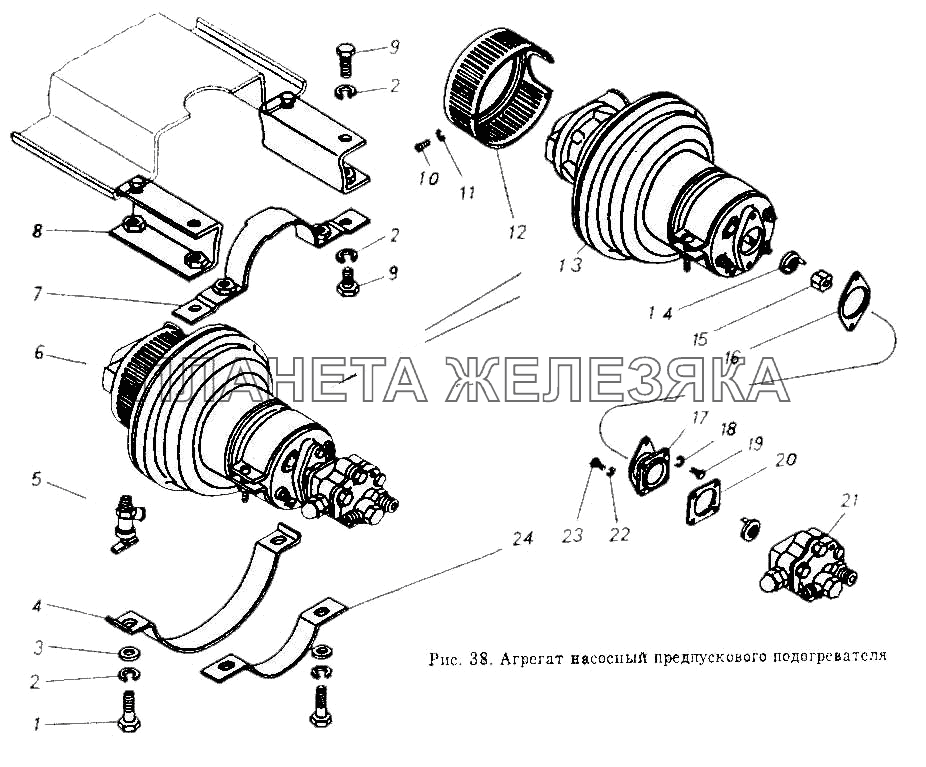 Агрегат насосный предпускового подогревателя КамАЗ-55102