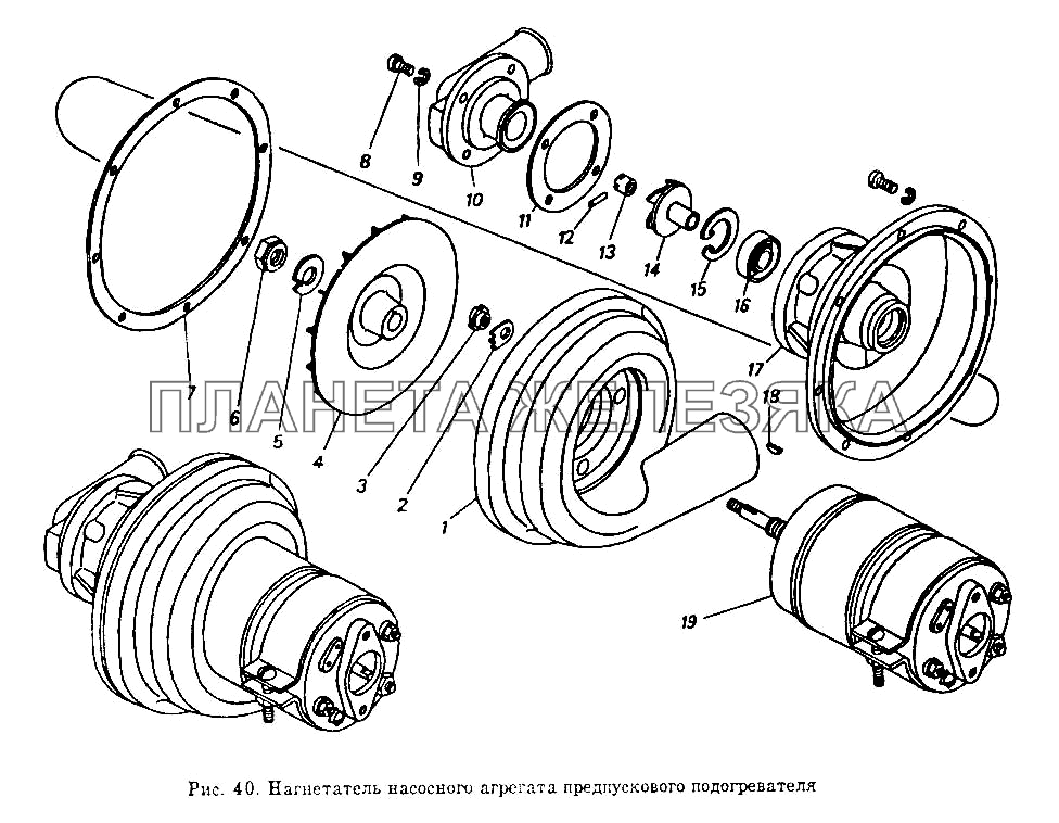 Нагнетатель насосного агрегата предпускового подогревателя КамАЗ-53212