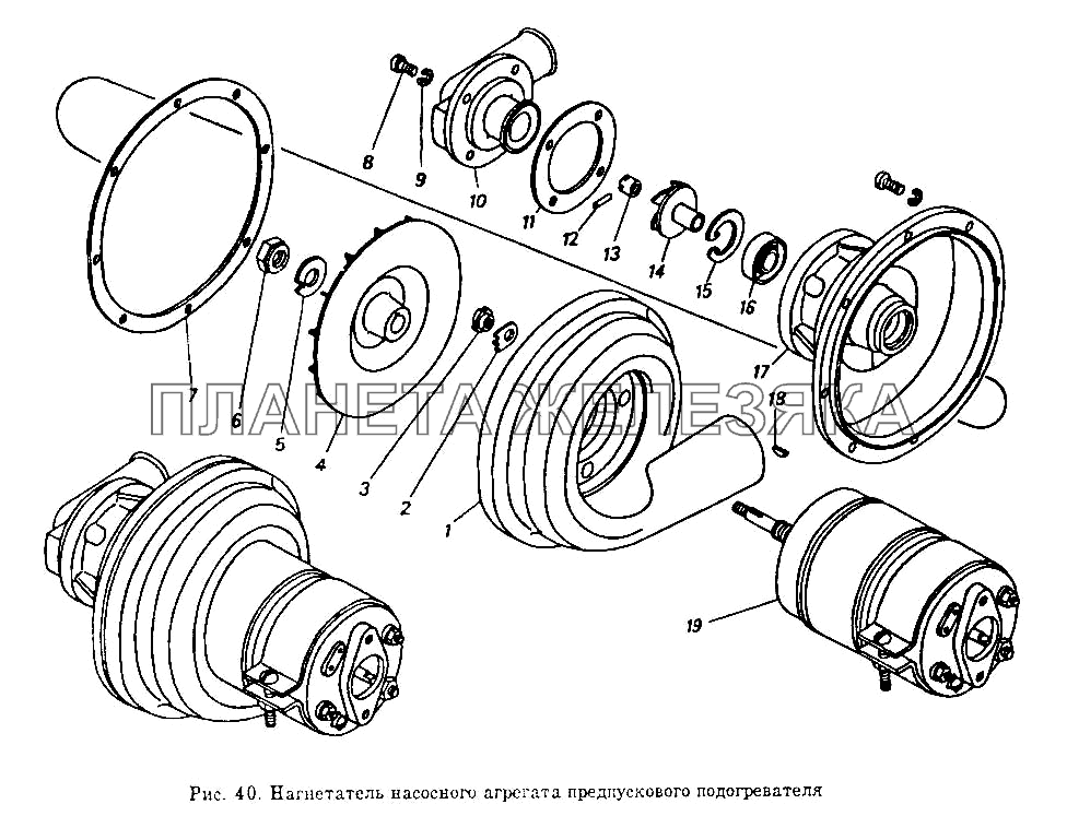 Нагнетатель насосного агрегата предпускового подогревателя КамАЗ-5410