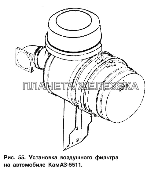 Установка воздушного фильтра на автомобиле КамАЗ-5511 Общий (см. мод-ции)