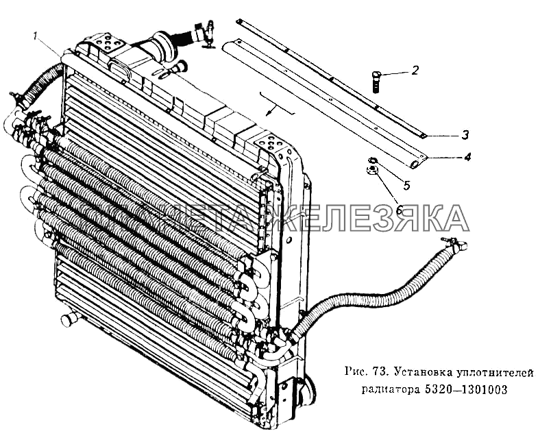Установка уплотнителей радиатора КамАЗ-5511