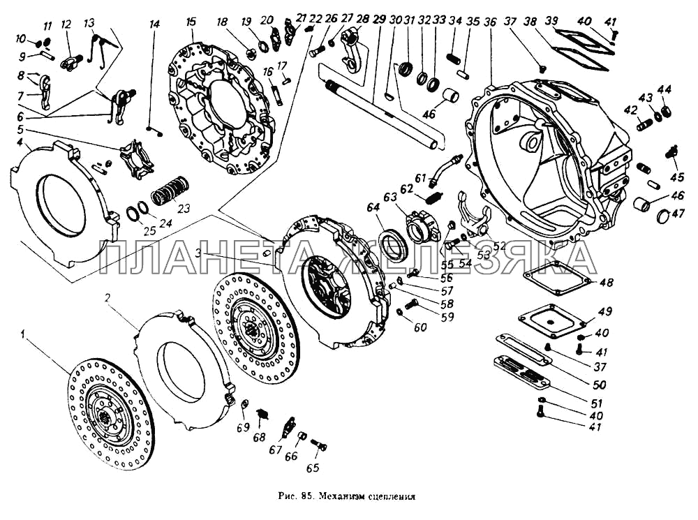 Механизм сцепления КамАЗ-5320