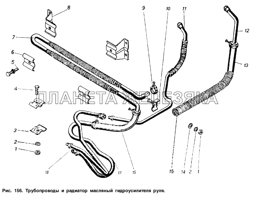 Трубопроводы и радиатор масляный гидроусилителя руля Общий (см. мод-ции)